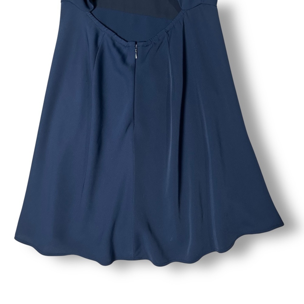 Aritzia Babaton Hamptons Mini Dress Sz 4 Navy Blue Cutout Back Minimalist - Picture 9 of 13